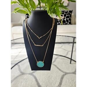 Bansri Gold Turquoise Layered Necklace New